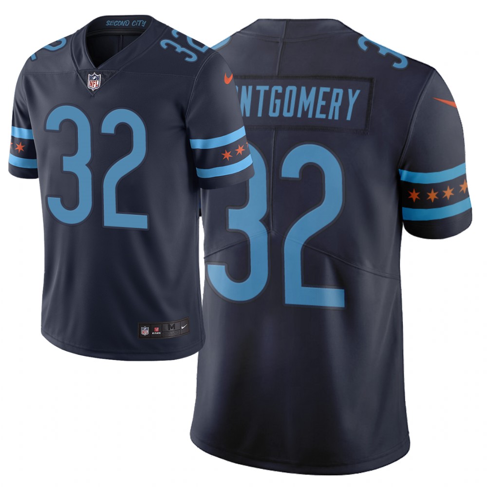 Men Nike NFL Chicago Bears 32 david montgomery Limited city edition navy jersey